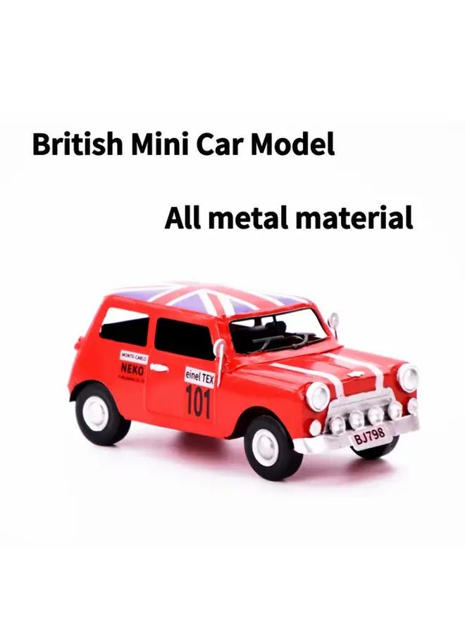 Yellow Vintage British Mini Car Model All Metal Handmade Desktop Decoration - Image 4